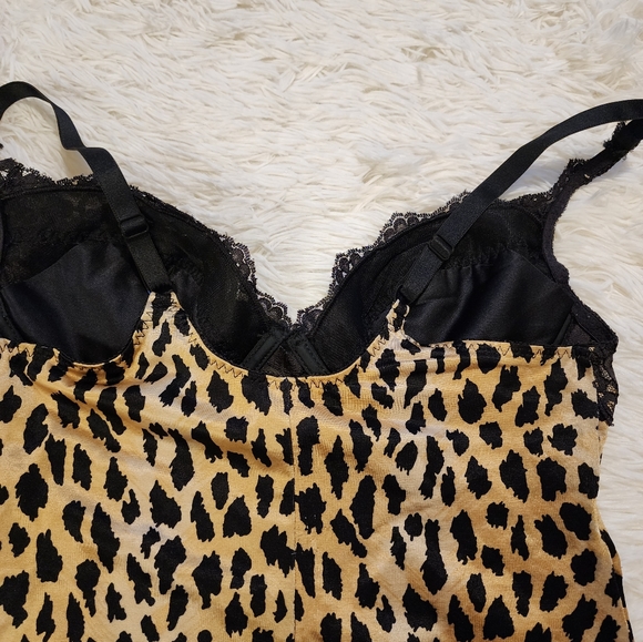 VINTAGE VICTORIAS SECRET 2ND SKIN ANIMAL PRINT MIRACLE BRA DRESS/SLIP 36C - Picture 11 of 16